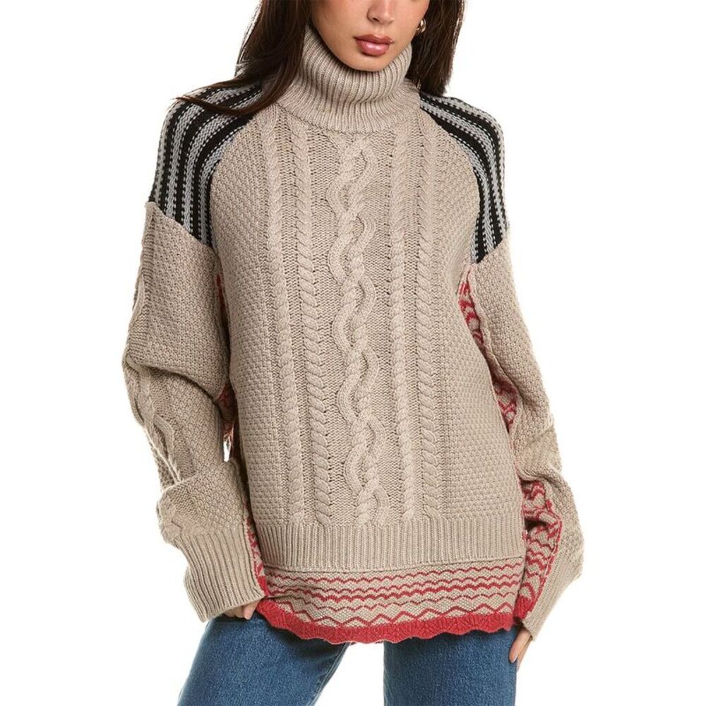 Tracy Reese Womens  Turtleneck Wool-Blend Sweater